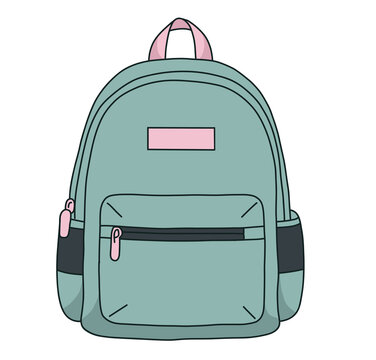 Rucksack in Pastellgr&uuml;n mit rosa Akzent als Illustration