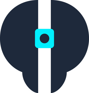 Artificial intelligence brain digital chip vector icon