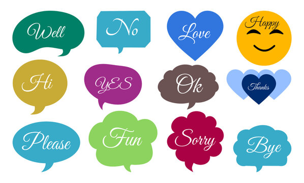 Colorful Speech Bubble Labels Collection
