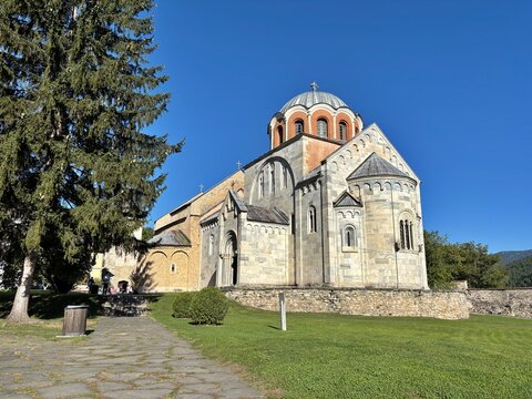 A view from the historic Studenica Monastery near Novi Pazar, Serbia.