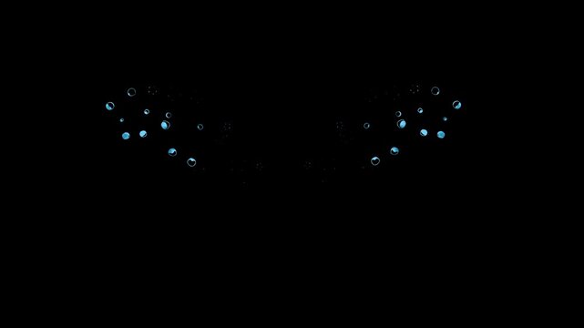 Futuristic cyber flash beam effect, abstract water bubble floating over liquid waves, minimalist visual fx design elements for modern corporate slideshow transition clip overlay