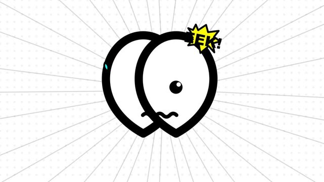 Nervous Cartoon Character with EEK! Speech Bubble
