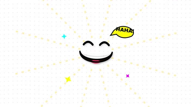 Laughing Face with HAHA Speech Bubble Graphic