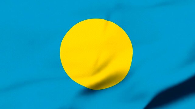 flag of Palau, Blue background with yellow circle graphic design element