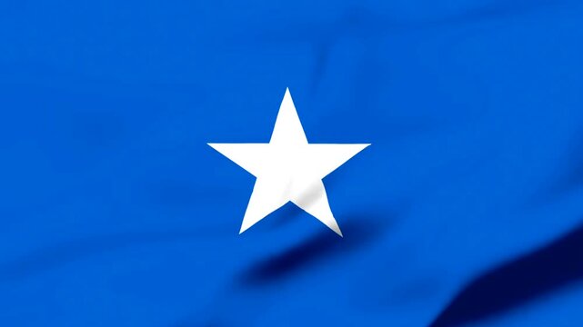 Somalia flag with white star symbol waving in wind