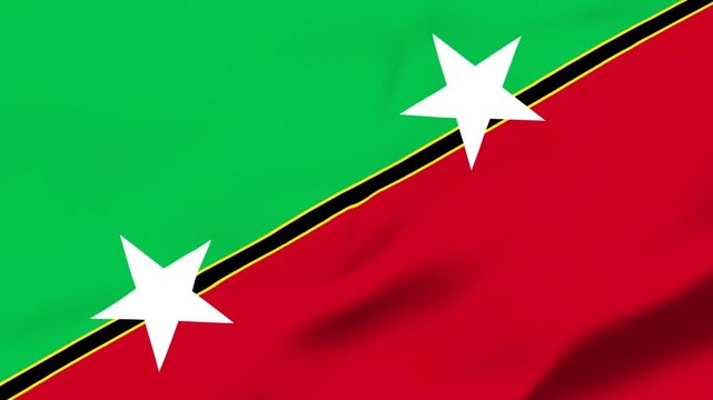 Flag of Solomon Islands with two white stars on green and red background