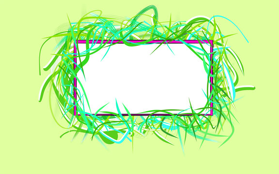 Bright background with green grass design and empty space for text