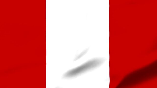 Peru national flag waving in the wind with transparent background