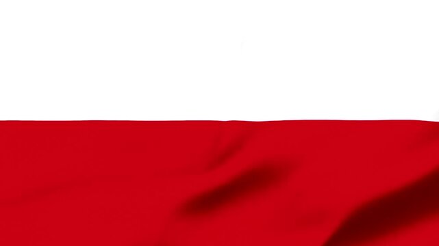 Poland Flag Waving in Full 4K Resolution. Realistic Closeup of the Poland Flag