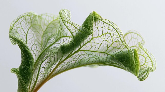 Close-up of a green leafy plant. the leaf appears to be a type of leafy vegetable, possibly a cabbage or a leafy greens.
