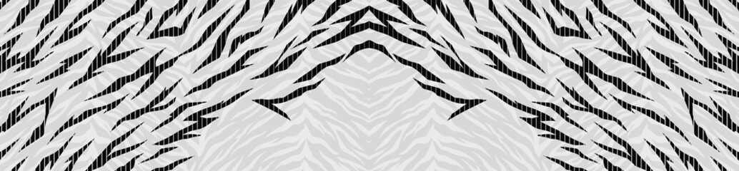 Modern tiger skin pattern background with abstract white and black. Modern animal pattern vector illustration © Avartde