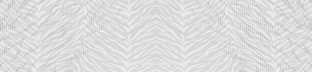 Modern white tiger skin pattern background with abstract vertical dashed lines vector illustration © Avartde