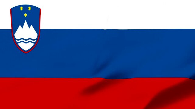 Slovenia flag with coat of arms on transparent background