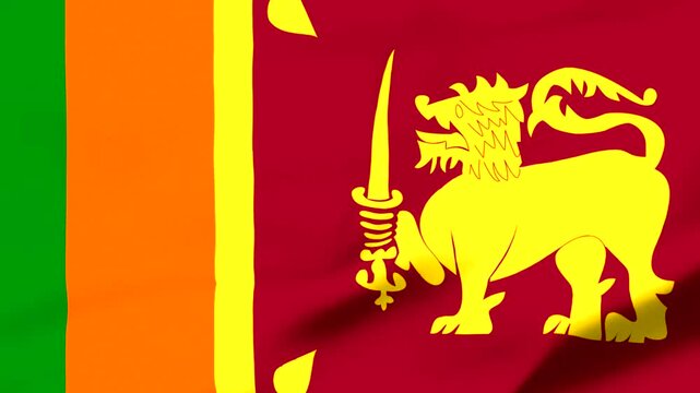 Sri Lanka flag with lion emblem and sword symbol