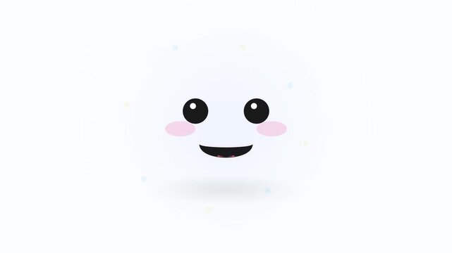 Minimalist cute smiling white character mascot