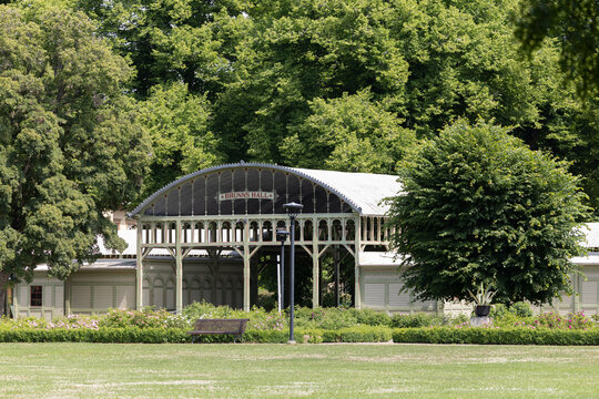 Brunns Hall Historic Pavilion In Lush Park Environment In Ronneby Sweden
