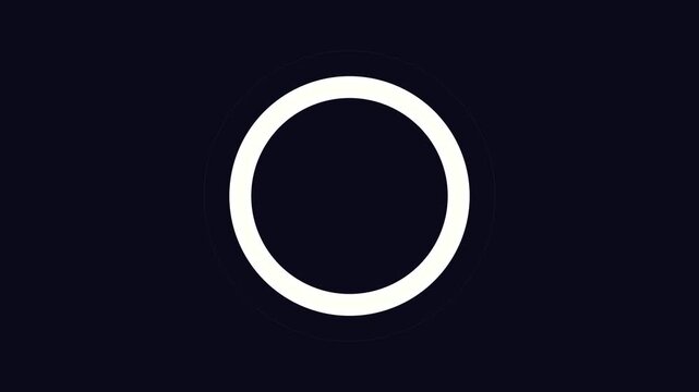 Minimalist loading spinner animation with concentric rings on dark 4k background, progress circle