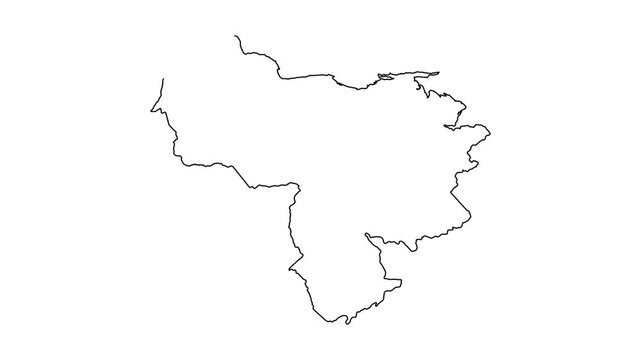 Mapping venezuela, outline animation drawing borders territories countries in south america.