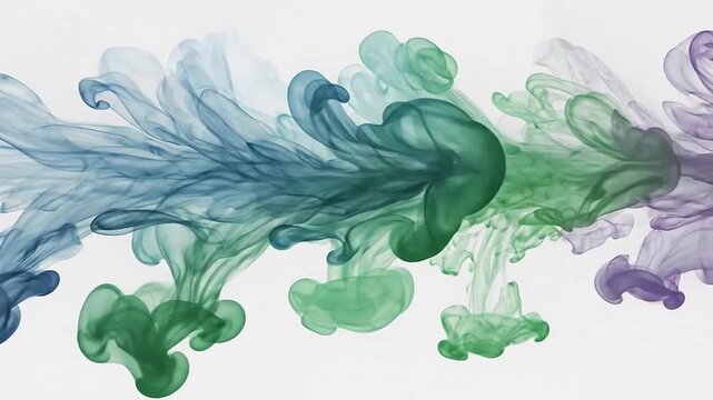 Horizontal line of colorful ink on white.
