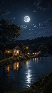Paisagem noturna nost&aacute;lgica