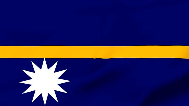 Nauru Flag, Looped background animation of the waving flag of Nauru