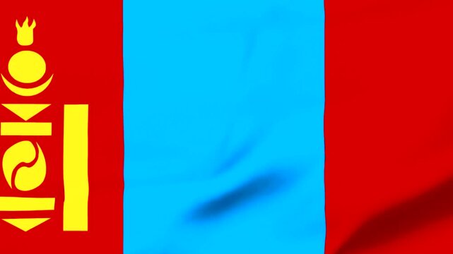 Mongolian flag with traditional symbols and vibrant colors
