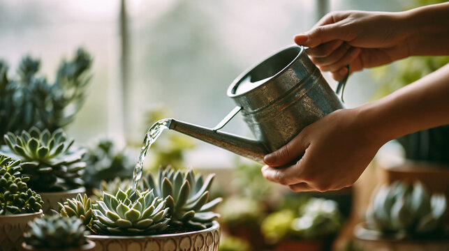 多肉植物に水やり