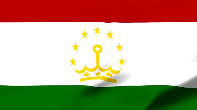 National flag of Tajikistan with stars and crown emblem