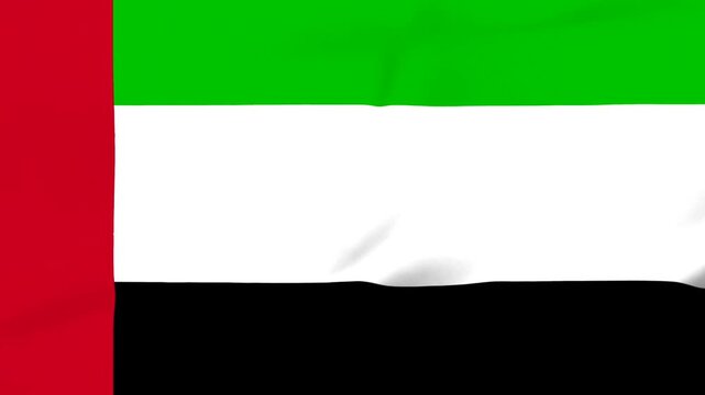 United Arab Emirates flag waving in the wind with vibrant colors