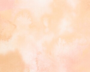 Fototapeta premium Nude gradient abstract watercolor texture background. Beige watercolour pattern. Pastel peach fuzz color pallet watercolor brush texture. Autumn water color surface