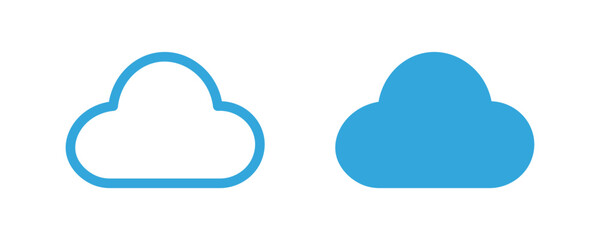Obraz premium Cloud icon, cloud storage, online service, cloud computing, vector illustration