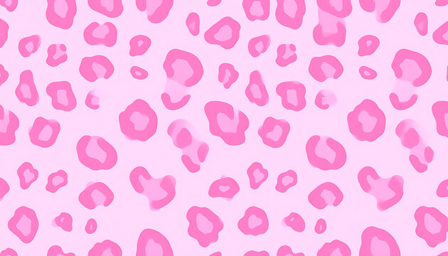 Seamless pink leopard print pattern, animal skin texture with abstract spots, fashion fabric design, cute background