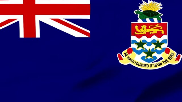 Blue flag with union jack and coat of arms design