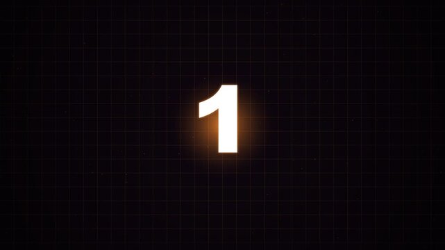 Digital countdown timer with glowing white numbers on black background