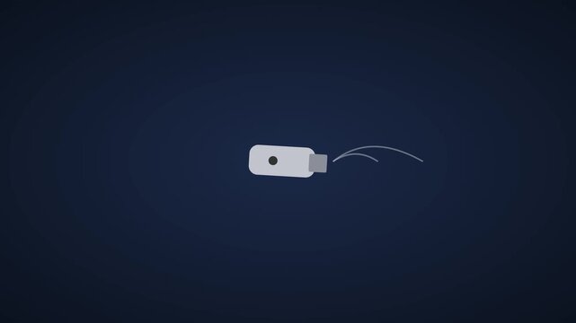 Minimalist usb flash drive animation with data transfer motion 4k motion data transfer storage