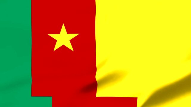 Vietnamese flag with yellow star on red background waving
