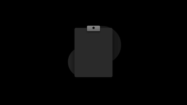 Animated Clipboard Checklist with Red Cross Rejection Marks on Black Background
