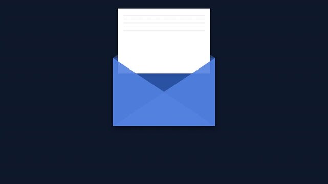 a blue envelope with a white letter emerging symbolizing modern digital communication and important messages.