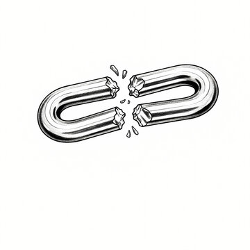 Broken metal chain link illustration representing freedom