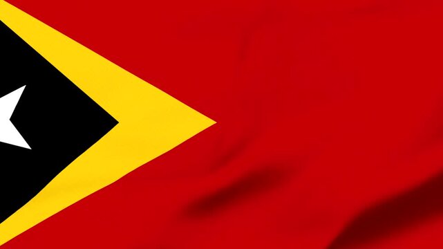 Timor-Leste Flag Waving on Silk Fabric Background, Realistic East Timor Flag Seamless Wave Animation Banner