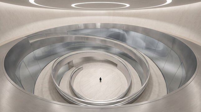 Top-Down Scene of a Person at the Center of an Echo Maze