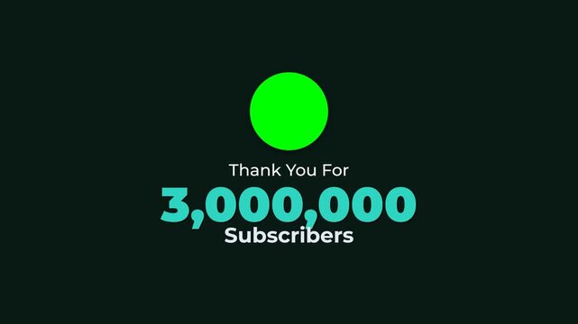 Thank you for subscribers counter animation for social media channel growth