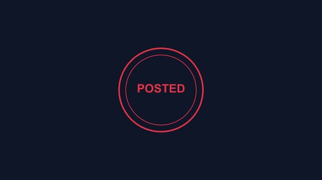 Animated posted status with pulsing red circle for social media and digital marketing animation 4k