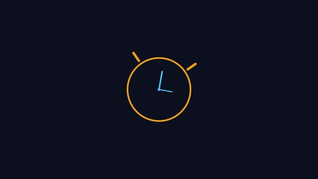 Minimalist animated clock with ticking hands for time management and countdown concepts animation 4k