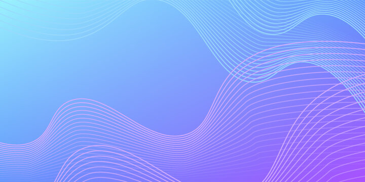 Banner background, blue and purple gradations, colorful, wavy effect stye, memphis