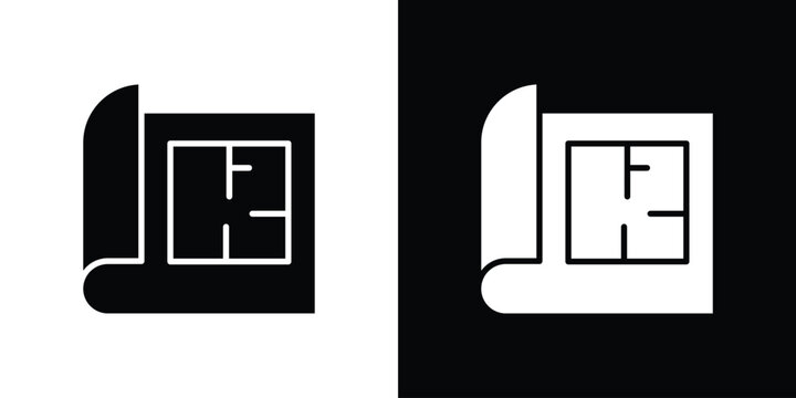 Floor plan icon flat symbols pack
