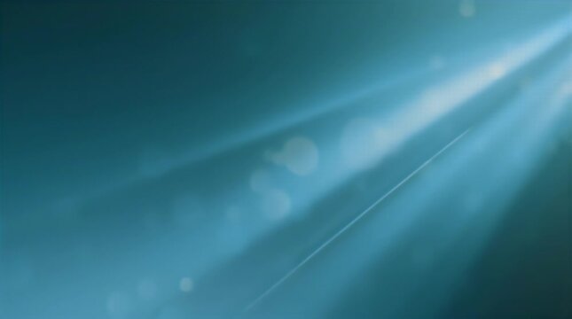 Bright Blue Volumetric Light Rays Shining From Upper Corner Dark Background