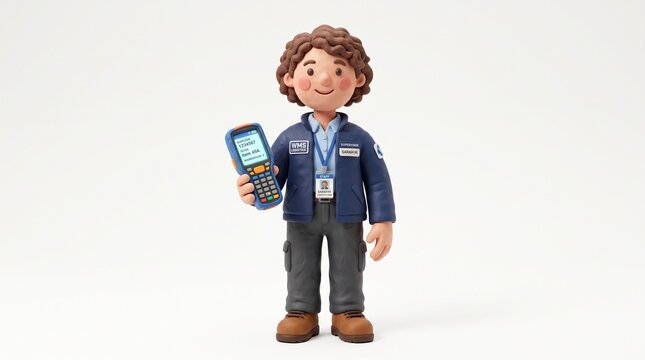 Warehouse Supervisor Holding Scanner Device