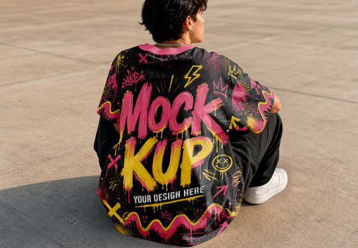 T Shirt Concrete Pavement Mockup