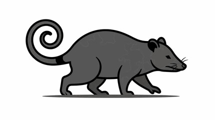 Fototapeta premium Gray Coatimundi Animal Illustration Walking Left Side